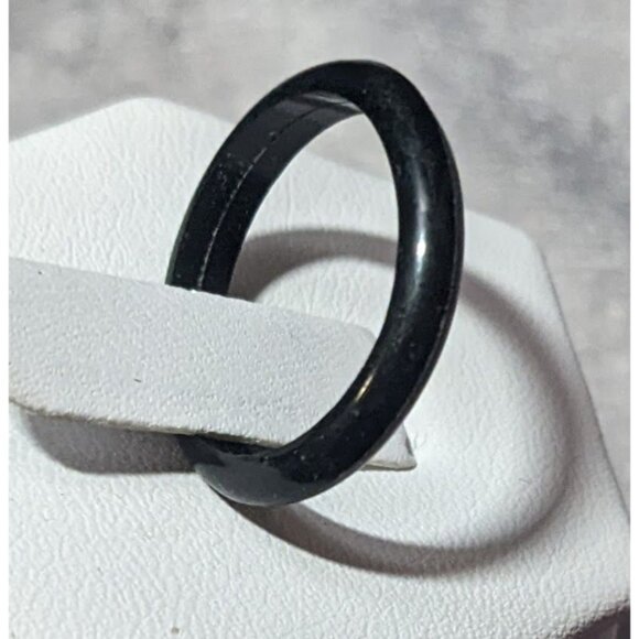 Simple Black Rubber Fashion Ring Size 6 1/4 - Picture 6 of 11